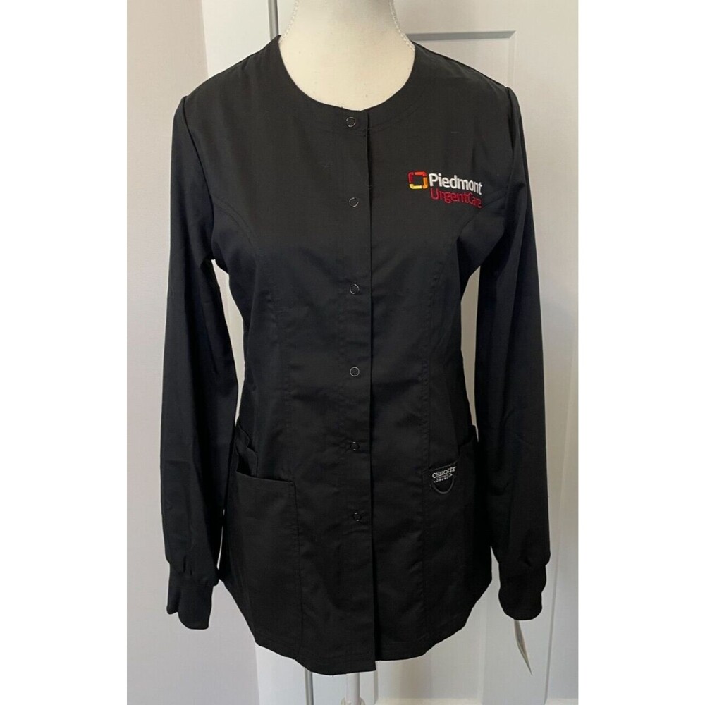 CHEROKEE  Womens Scrub JACKET Snap Front w/ Embroidered Name Size XXS  NWT